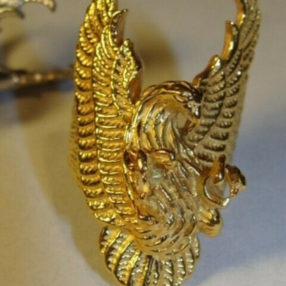 Sterling Silver Eagle Ring with 14 kt Gold Vermeil
